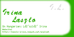 irina laszlo business card